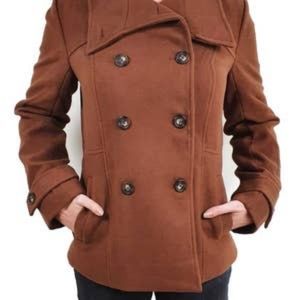 BROWN WOMEN JACKETS WITH BUTTON CLOSURE